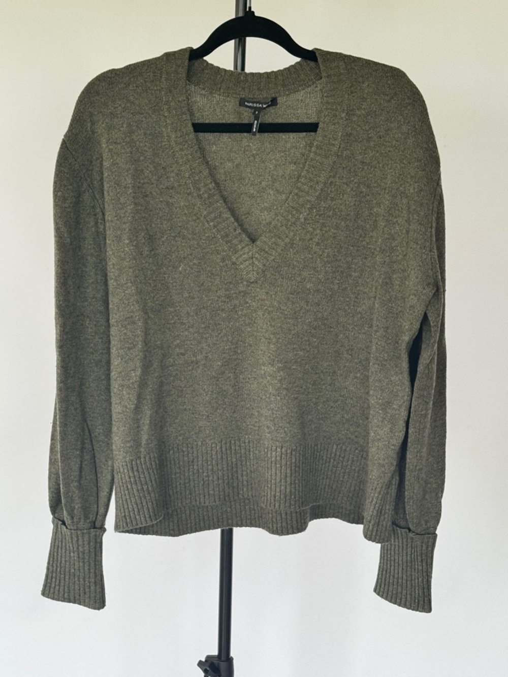 Marissa Webb Olive V-Neck Knit Sweater